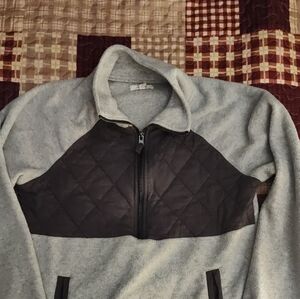Maurices Light Gray and Black Quilted Pullover
